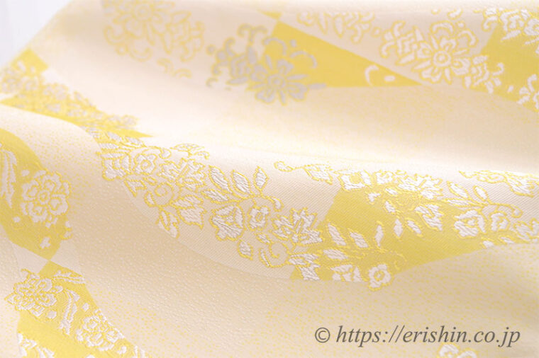 九寸織名古屋帯（市松波唐花）