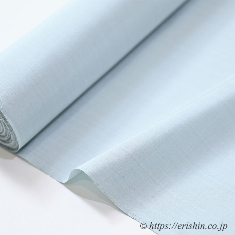 芝崎圭一 座繰紬（無地/青磁色）