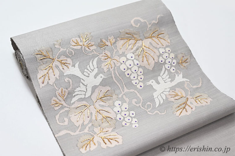 夢訪庵の手織九寸名古屋帯