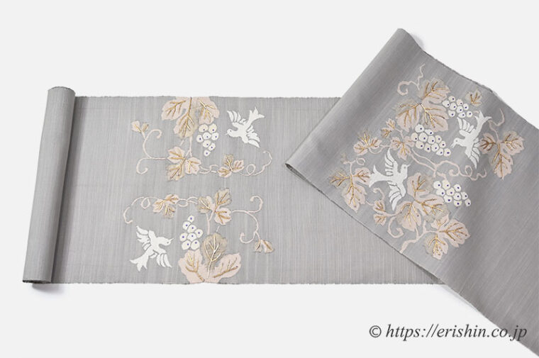 夢訪庵の手織九寸名古屋帯