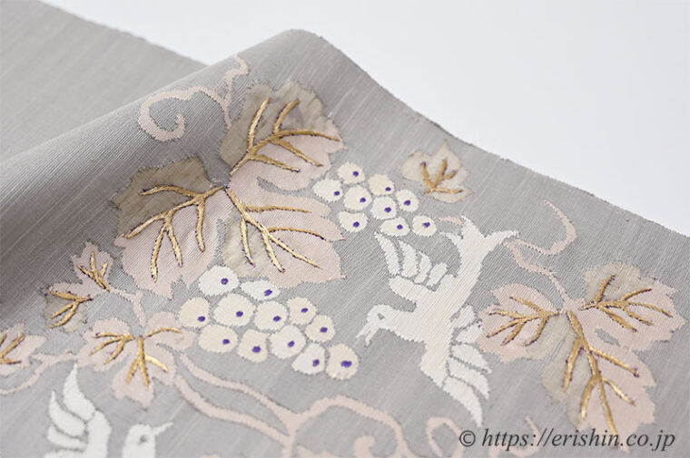 夢訪庵の手織九寸名古屋帯