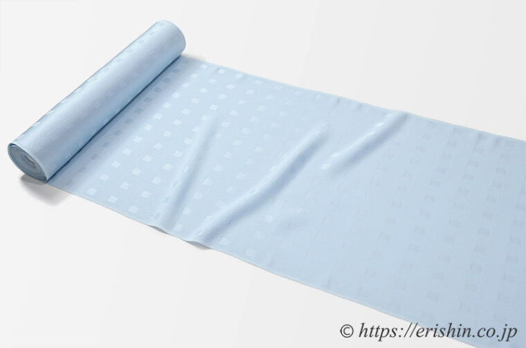 えり新色出し無地着物「洒落無地（ドット市松/水色）」