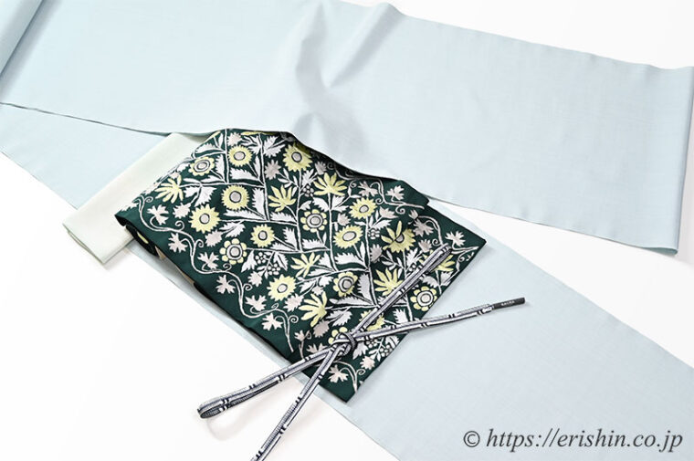旬のお勧めコーディネート「洛風林ウクライナ縫花文と芝崎圭一座繰紬」