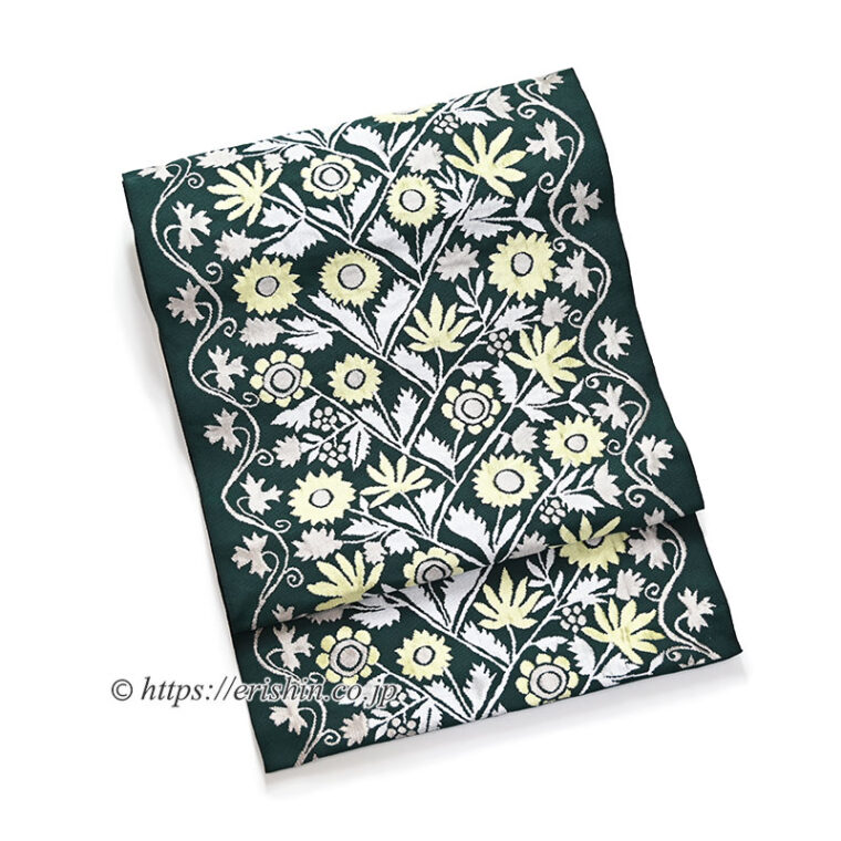 洛風林九寸織名古屋帯（ウクライナ縫花文）