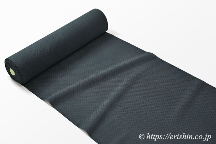 勝山さと子　点描菱格子（黒緑）