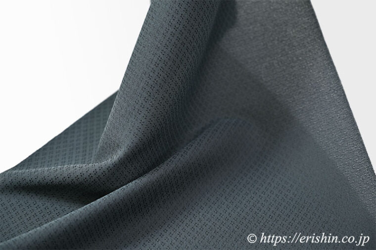 勝山さと子　点描菱格子（黒緑）