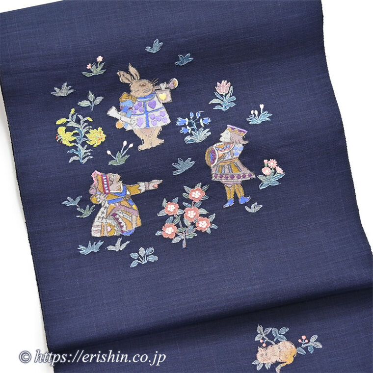 えり新オリジナル　九寸織名古屋帯（不思議の国のアリス）