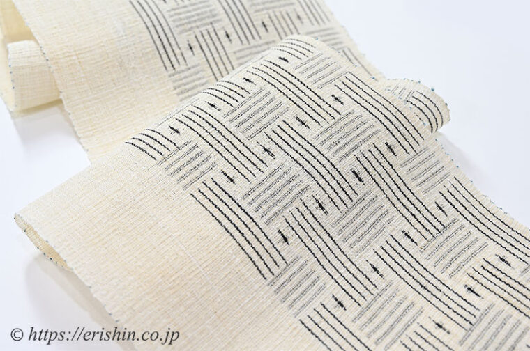 【夏】小河正義　越後上布　八寸織名古屋帯