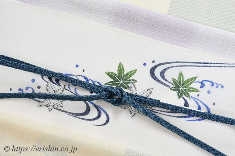 旬のお勧めコーディネート「明石縮に青楓の絽染帯」