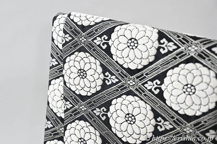 袋帯（菊華菱紋/黒）