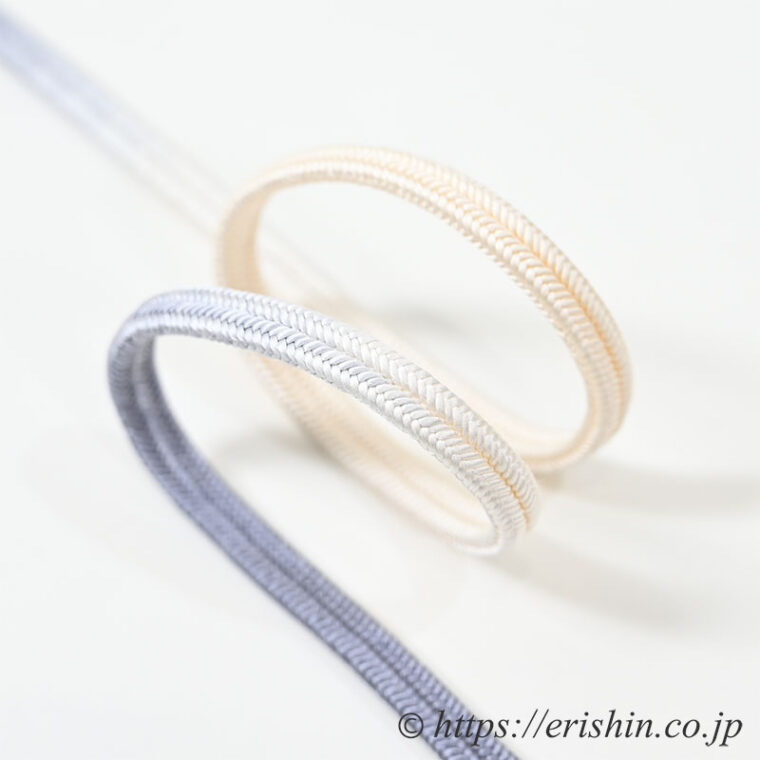 帯締め　細ゆるぎ組（三色暈かし/青鼠）［夏・単衣向］