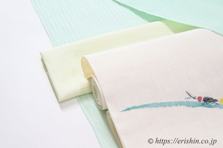 旬のお勧めコーディネート「小千谷縮のコーディネート　蛍と一緒に」