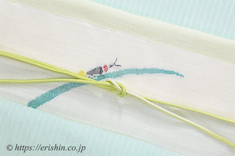 旬のお勧めコーディネート「小千谷縮のコーディネート　蛍と一緒に」