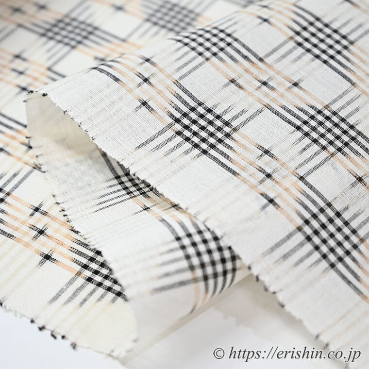 【単衣】大城一夫　琉球本染かすり（生紬/大城廣四朗織物）