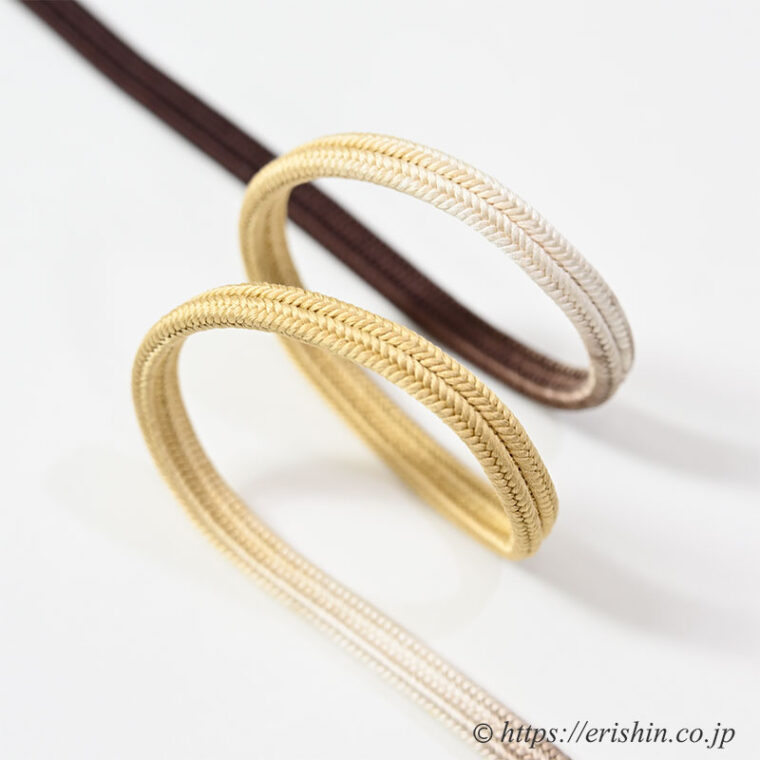 帯締め 細ゆるぎ組/冠組（三色暈かし/焦茶色）[夏・単衣向]