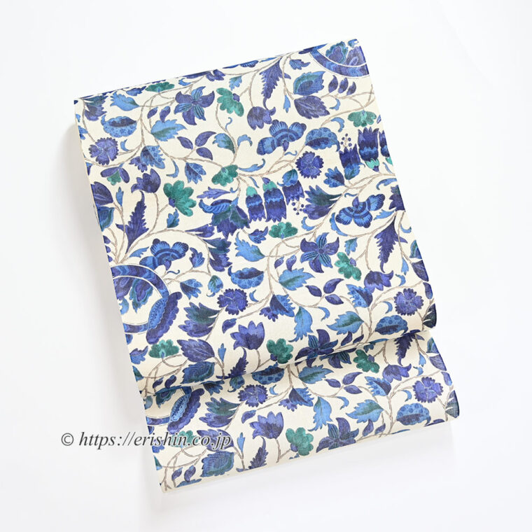 金更紗 染名古屋帯（多ち花/摺型友禅）