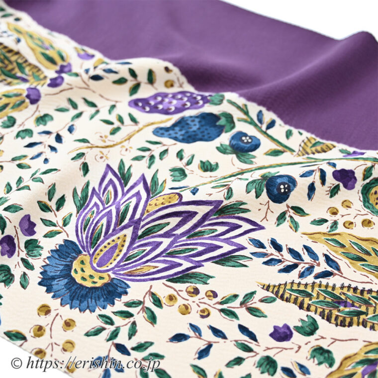 オランダ更紗 染名古屋帯（多ち花/摺型友禅）