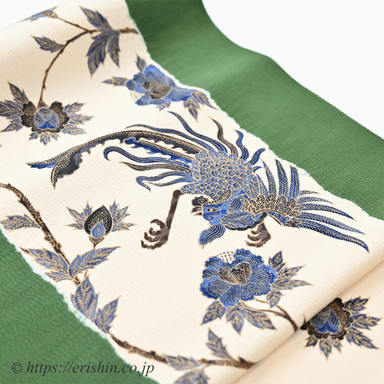 ガルーダ更紗 染名古屋帯（多ち花/摺型友禅）