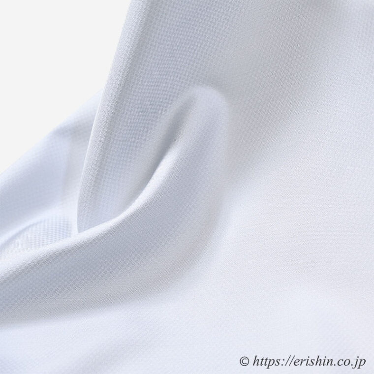 勝山さと子　絹雲織（小市松/灰白藍）