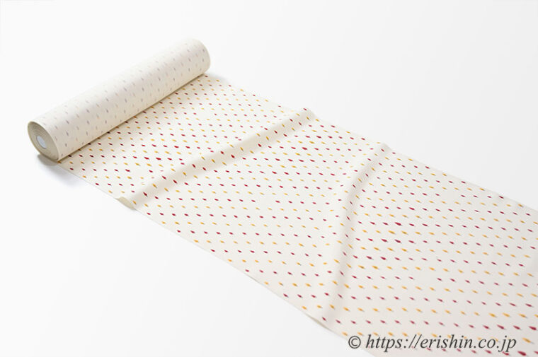 小紋（並木道/クリーム色に黄支子色と紅樺色）