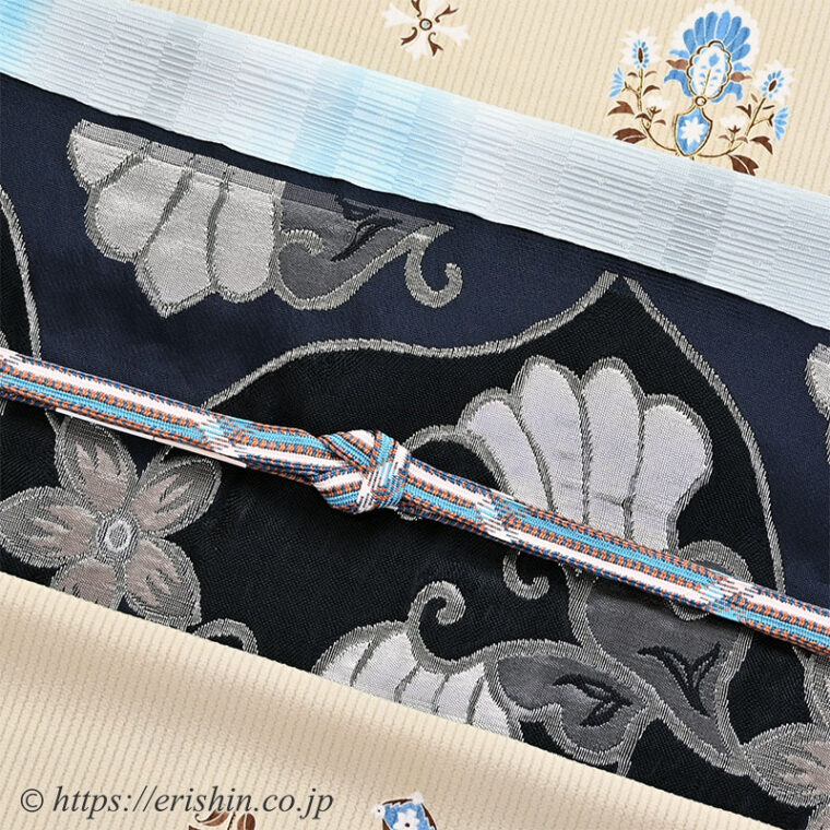 ペルシャ唐花更紗小紋に洛風林のマグノリアの帯