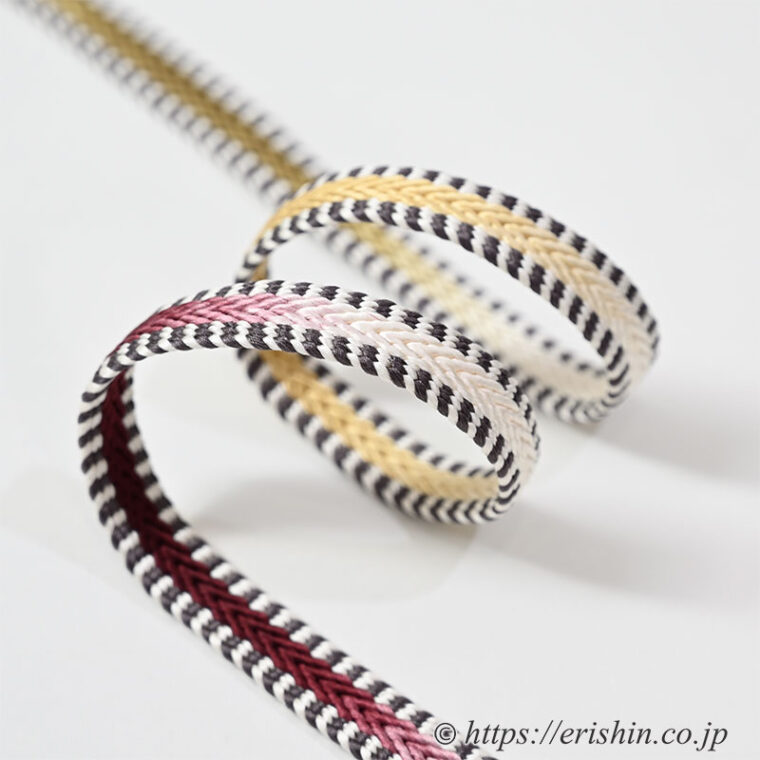 帯締め　綾竹台遠州組（葡萄茶×黄海松茶色）　龍工房