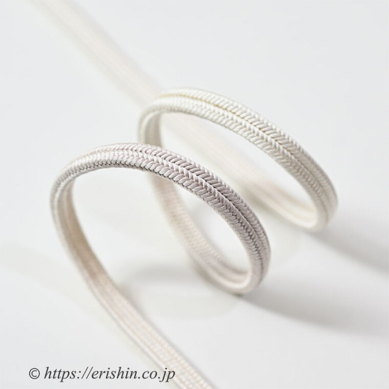 帯締め 細ゆるぎ組/冠組（三色暈かし/白土色）　龍工房