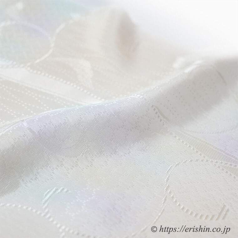 帯揚げ（アールヌーボー更紗/淡い薄卵色にパステル）