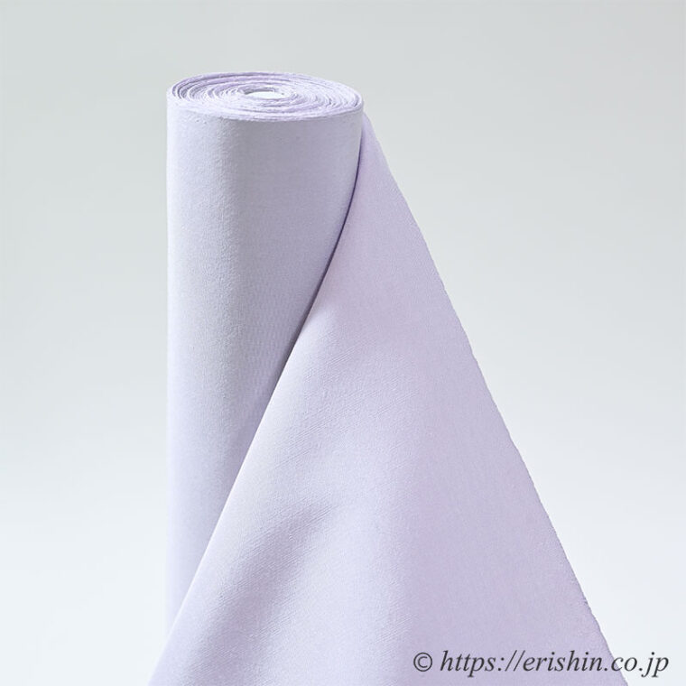 芝崎圭一　座繰紬（無地/白藤色）