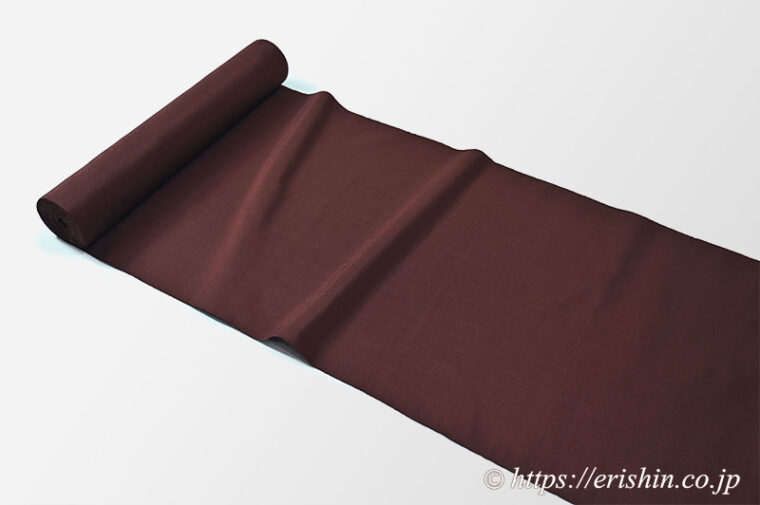 芝崎圭一　座繰紬（無地/栗皮茶色）