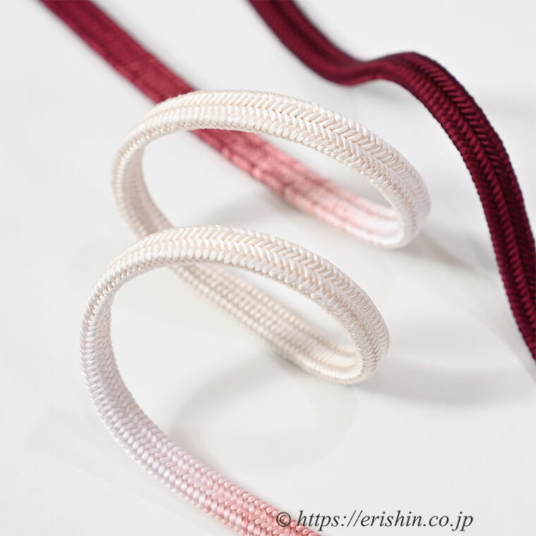帯締め 細ゆるぎ組/冠組（二色暈かし/葡萄茶色）[夏・単衣向]