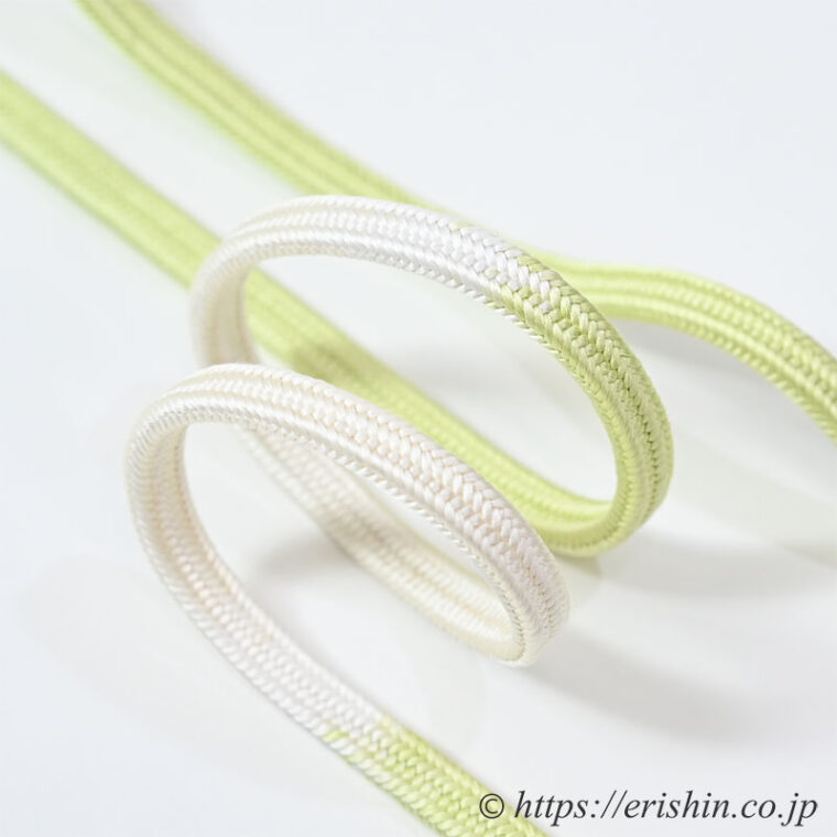 龍工房　帯締め　御嶽組（二色暈かし/若菜色）