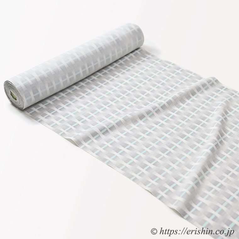 小紋（立涌/薄墨濃淡に白藍の段彩）