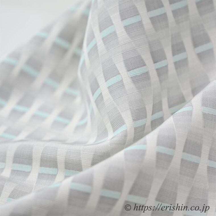 小紋（立涌/薄墨濃淡に白藍の段彩）