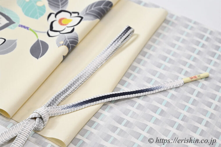 旬のお勧めコーディネート「優しいグレイの立涌小紋に湯本エリ子 染名古屋帯」