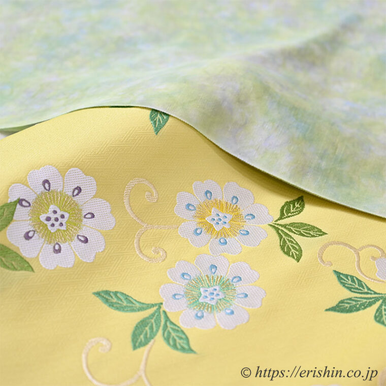 旬のお勧めコーディネート「春風に乗って　籠絞り染めワンポイント小紋と織名古屋帯」