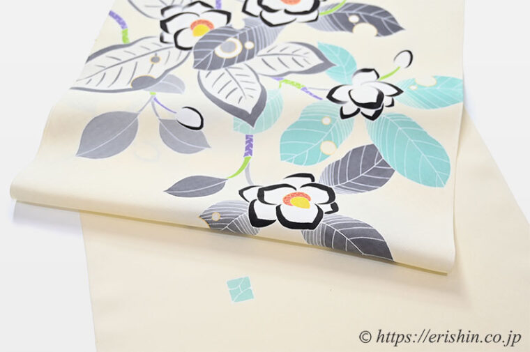 湯本エリ子　染名古屋帯（大山れんげ）