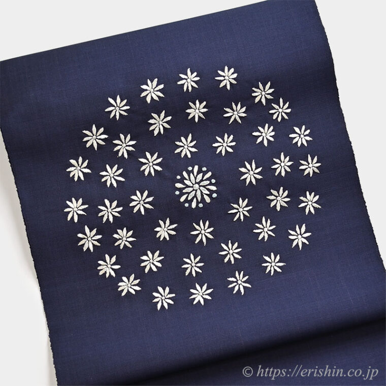 夢訪庵（桝蔵順彦）　九寸織名古屋帯（星の花/えり新オリジナルVer.）