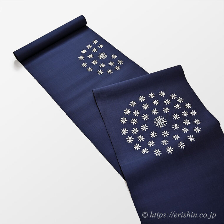 夢訪庵（桝蔵順彦）　九寸織名古屋帯（星の花/えり新オリジナルVer.）