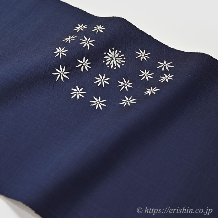 夢訪庵（桝蔵順彦）　九寸織名古屋帯（星の花/えり新オリジナルVer.）