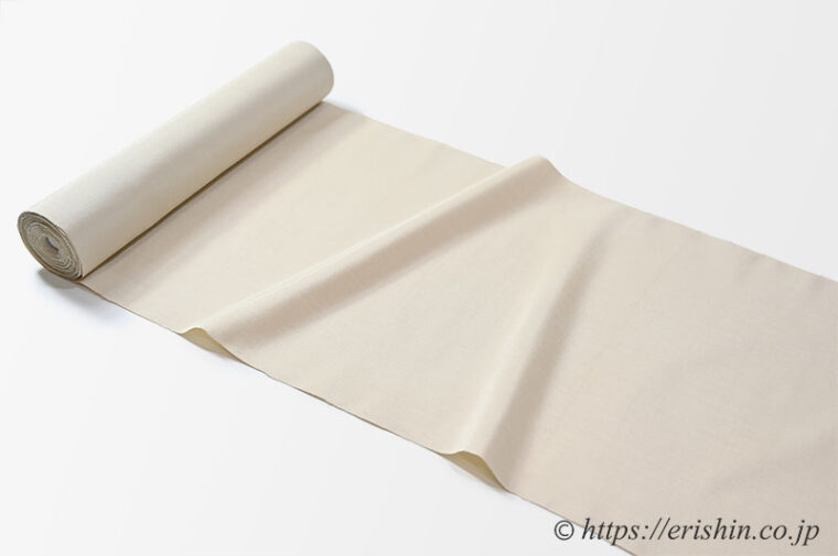 芝崎圭一　座繰紬（無地/鳥の子色）