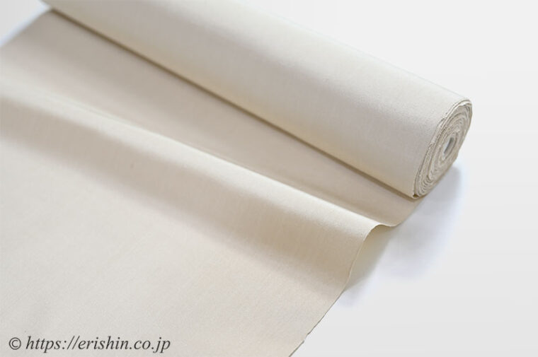 芝崎圭一　座繰紬（無地/鳥の子色）