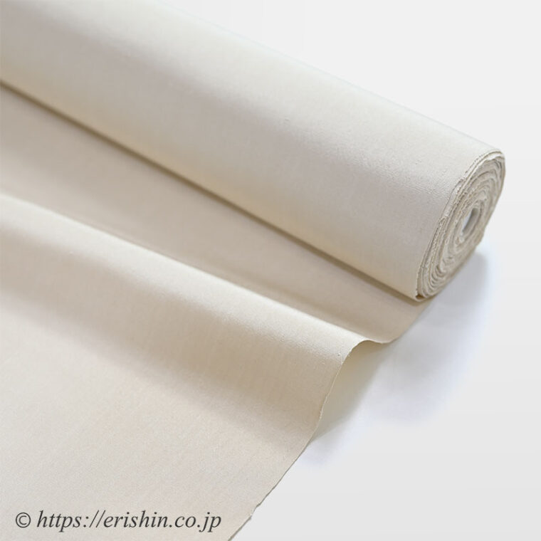 芝崎圭一　座繰紬（無地/鳥の子色）