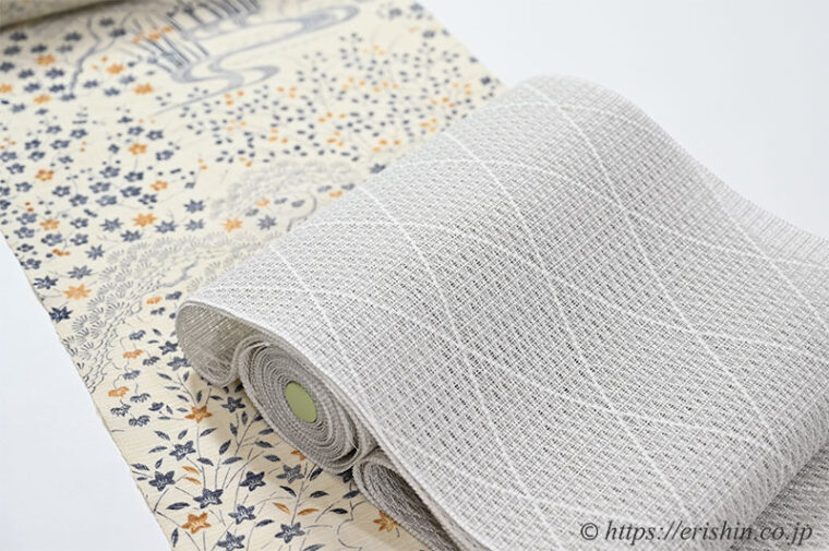 コーディネート「茶屋辻小袖の夏付下小紋に北村武資 上品羅を」