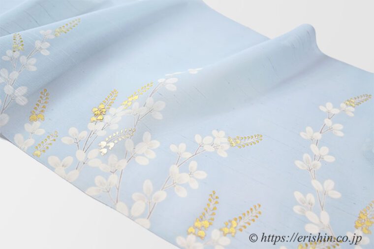 【夏】紗紬付下（風にそよぐ萩）