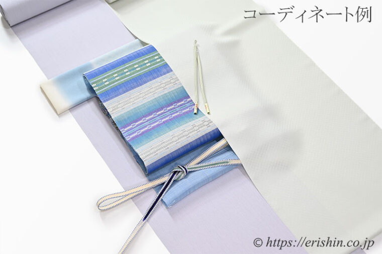 「浅倉広美 九寸織名古屋帯（フランボワーズ）生絹」のコーディネート例