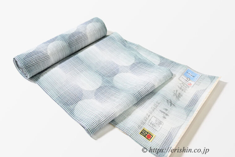 小千谷縮（円奏暈し/御召御納戸色や若竹色）　おだきん