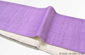麻半巾帯（藤紫色×生成色）リバーシブル