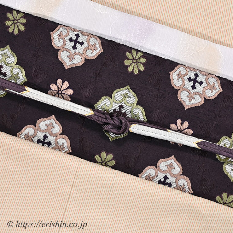 コーディネート「華やぎの秋 part２　芝崎圭一作 座繰紬に洛風林の名古屋帯」