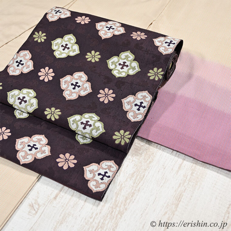 コーディネート「華やぎの秋 part２　芝崎圭一作 座繰紬に洛風林の名古屋帯」